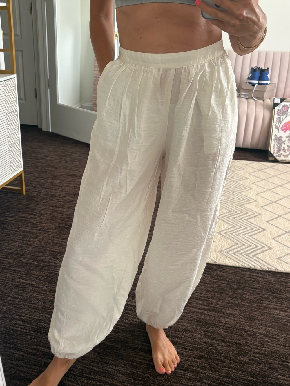 H&M Sheer Balloon-Leg Pants
